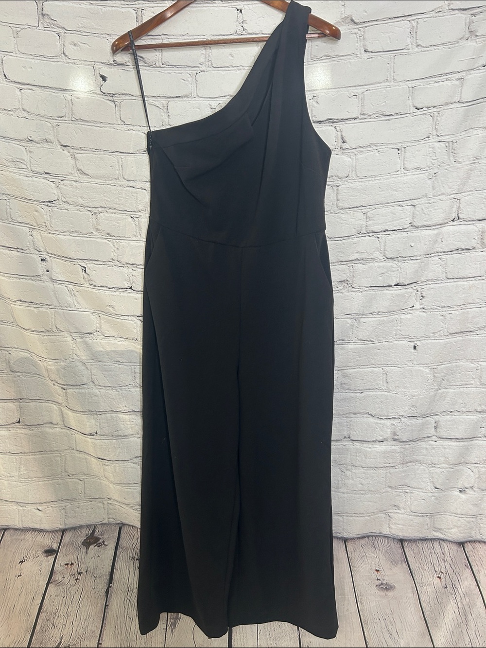 Rachel Roy One-Shoulder Black Jumpsuit Size X-Large Excellent Condition